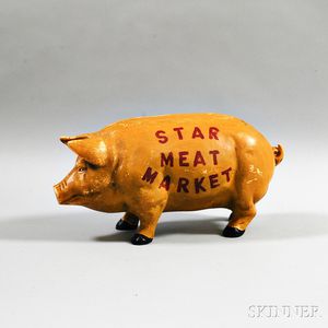 Cast Iron "Star Meat Market" Pig