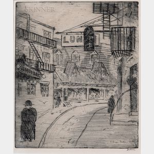 Leon Louis Dolice (American, 1892-1960) Street Scene, Chinatown