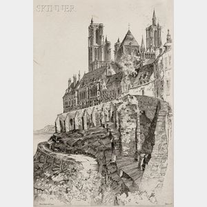 John Taylor Arms (American, 1887-1953) Two Architectural Views: Notre Dame de Laòn