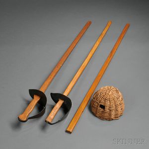 Group of Wooden Model 1913-style Cavalry Training Swords