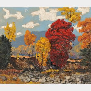 Stanley Bate (American, 1903-1972) Autumn Landscape