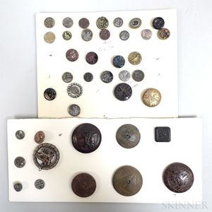 Small Group of Mostly Molded Plastic and Metal Buttons