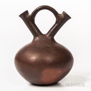 Contemporary Brown-glazed Double-spout Vessel