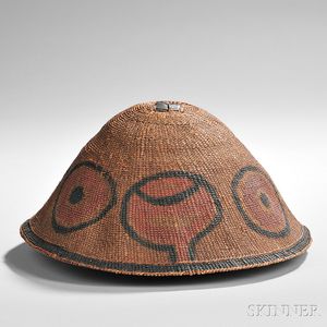 Northwest Coast Painted Basketry Hat