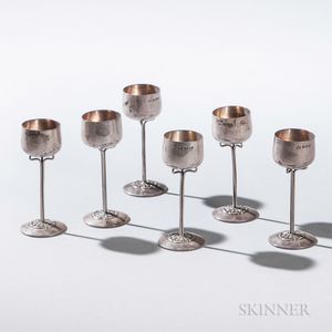 Six Edward VII Sterling Silver Cordials