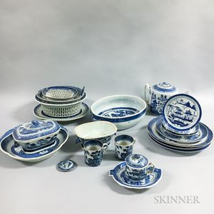 Twenty-one Canton Porcelain Tableware Items