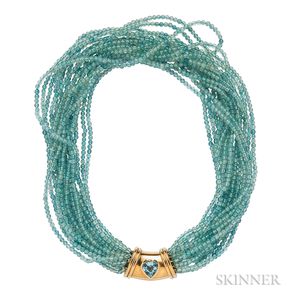 18kt Gold and Blue Topaz Necklace, Gucci