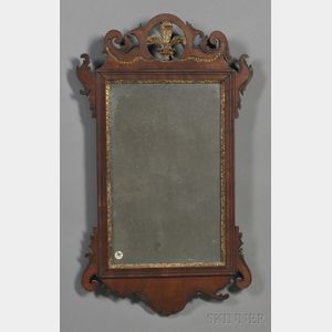 Chippendale Walnut Carved and Incised Parcel-gilt Mirror