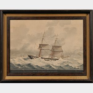 French School, 19th Century The French Brig Eugene et Jenny Sailing in Stormy Weather.