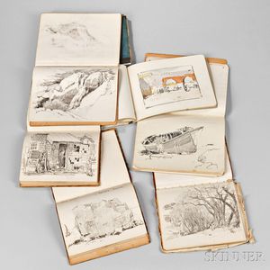 Harry Aiken Vincent (American, 1864-1931) Twenty Sketchbooks and a Portfolio of Loose Drawings