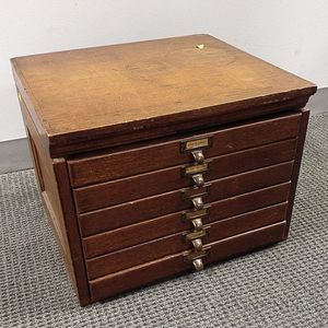 Oak Six-drawer Flat File