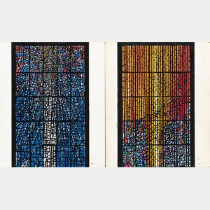 György Kepes (Hungarian/American, 1906-2001) Studies for a Stained Glass Project - 6 Panels