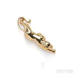 18kt Gold and Diamond Panther Brooch