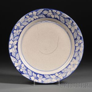 Dedham Pottery Azalea Decorated Dinner Plate