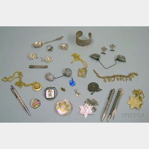 Group of Sterling Silver, and Silver and Gold-colored Judaica Items
