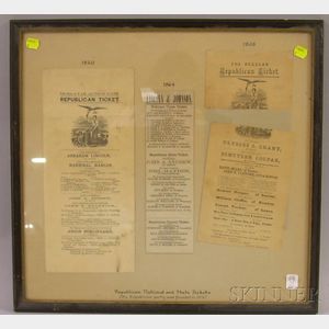 Framed 19th Century Printed Republican Presidential/Massachusetts State Tickets