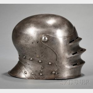 Steel Medieval-style Salade Helmet