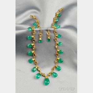 High Karat Gold, Emerald, and Diamond Suite