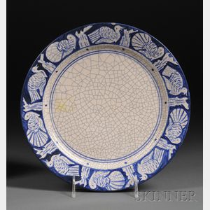 Dedham Pottery Turkey Decorated Dinner Plate