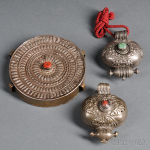 Three Copper Amulet Boxes, Gau