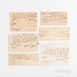 Six Connecticut Pay Orders for Supplying the Continental Army