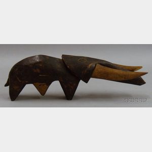 African Wooden Elephant Carving
