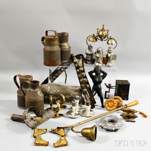 Group of Mostly Tin and Iron Decorative Accessories. 