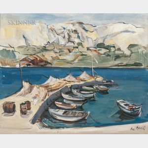 Branko Becic (Croatian, 1923-2000) Two Harbor Views