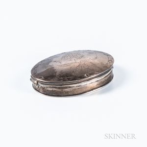 Silver Oval Snuff Box