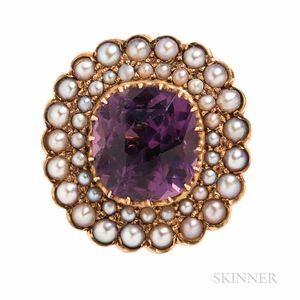 Antique Gold and Amethyst Pendant/Brooch