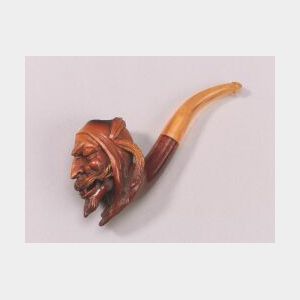 Meerschaum Pipe Carved with the Bust of Mephistopheles