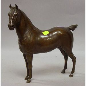 Patinated Bronze Horse.