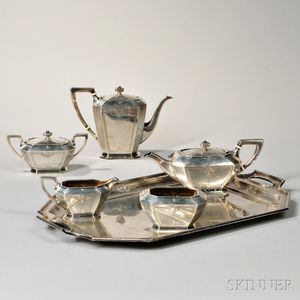 Lot - A Towle Sterling Silver Coffee and Tea Service in the Louis