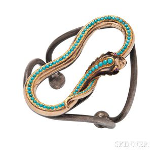 Gold and Turquoise Snake Bracelet