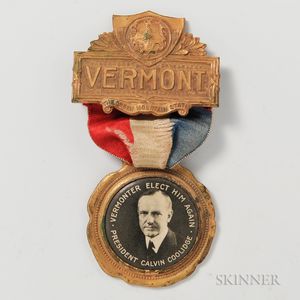 Calvin Coolidge "Vermonter" Campaign Badge