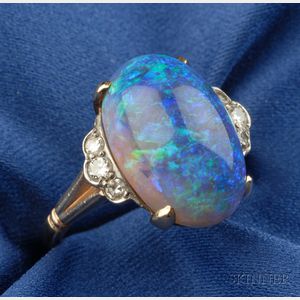 Crystal Opal and Diamond Ring, F & F Felger, Newark