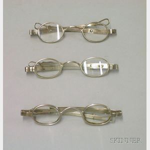 Three Pair of American Coin-Silver Spectacles