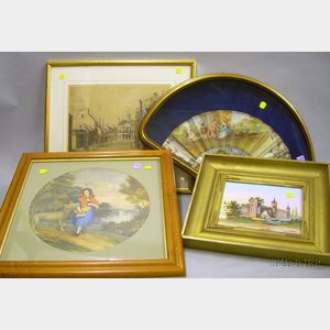 Four Framed Decorative Prints and Items