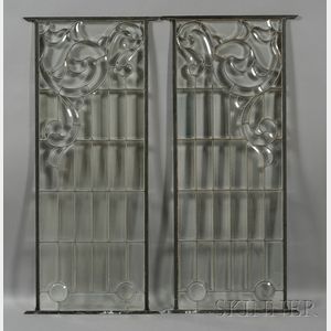 Pair of Decorative Glass Windows