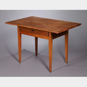 Shaker Birch, Maple, and Pine Work Table with Drawer