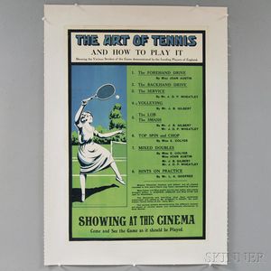British Instructional Movie Poster The Art of Tennis and How to Play It