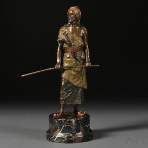 Cold-painted Bronze Figure of a Persian Warrior