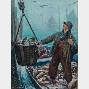 Gerrit Albertus Beneker (American, 1882-1934) Provincetown Daily Catch