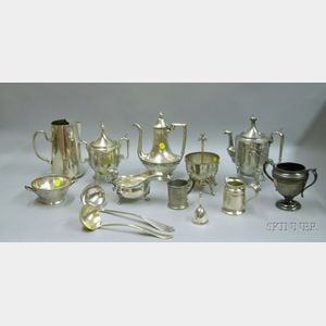 Thirteen Pieces of Silver Plated and Hotel Plated Tableware