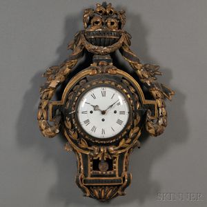 Louis XVI-style Painted Wall Clock