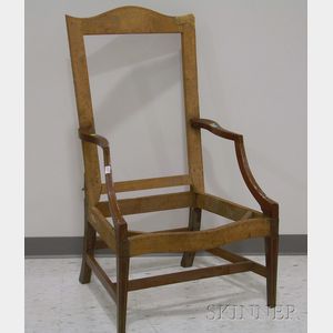 Federal Inlaid Mahogany Lolling Chair Frame.