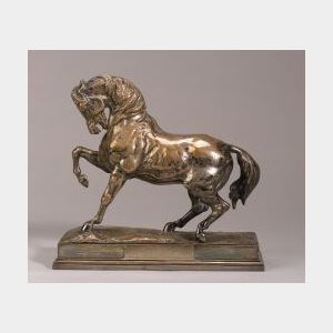 Antoine Louis Barye (French, 1796-1875) Silvered Bronze Figure of a Horse, &#34;Cheval Turc,&#34;