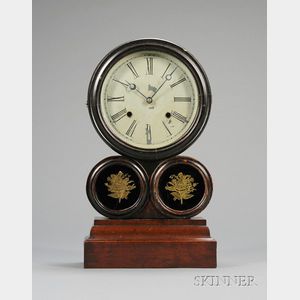 Mahogany "Spectacle" Shelf Clock by E. Ingraham