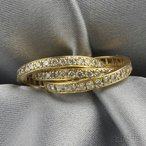 18kt Gold and Diamond Rolling Ring