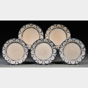 Five Dedham Pottery Rabbit Plates